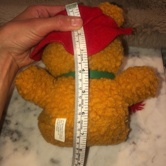 𝅺vtg 80s Fozzie Bear Baby Fozzie Christmas Jim Henson 1987 Plush Teddy Bear 7.5” - Picture 5 of 5